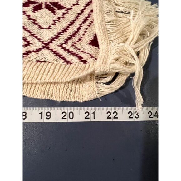 Tribal Print Knit open cardigan / poncho Charlotte Russe M/L  Fringe boho lagenl - Picture 7 of 10